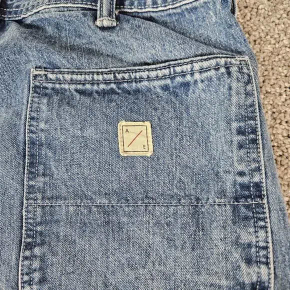 American Eagle Jeans Mens 30X28 (Tag 30X32) Blue Carpenter Double Knee Skater - Picture 3 of 13